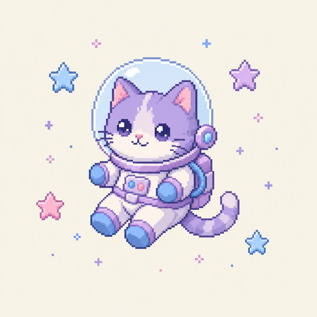 Pixel space cat